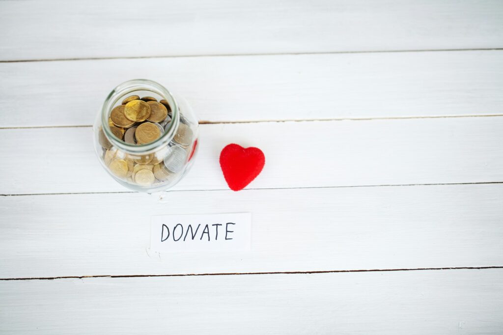 Donations and Charity. Donation Concept. A Donation Box on the White Background